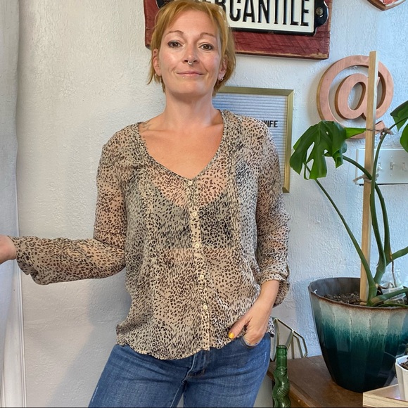 Pins & Needles Tops - Urban Outfitters brand pins & needles Sheer Trendy Pattern blouse size small